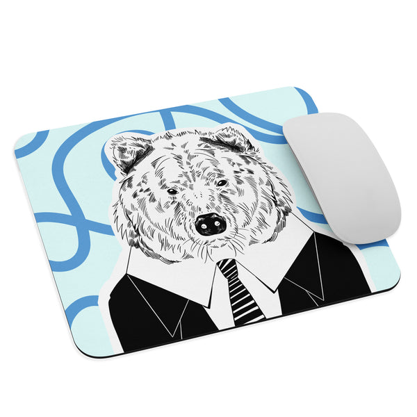 Mouse pad - Kuma-san the Bear (Blue) - gabo and mateo designs