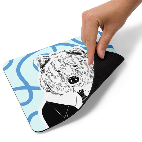 Mouse pad - Kuma-san the Bear (Blue) - gabo and mateo designs