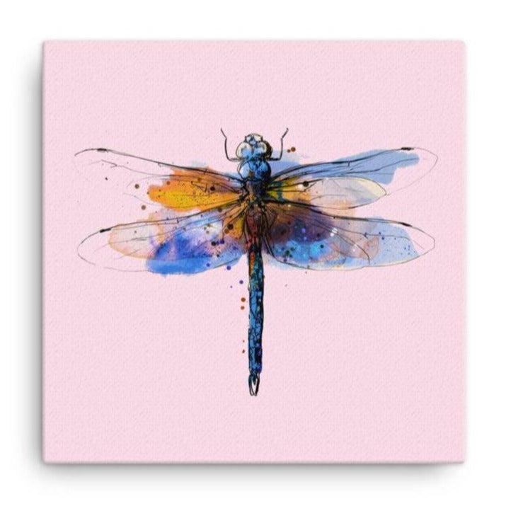 Dragonfly Canvas Wall Art (Pink)