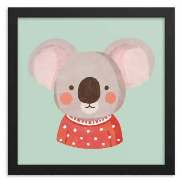 Impresión artística enmarcada de un lindo koala