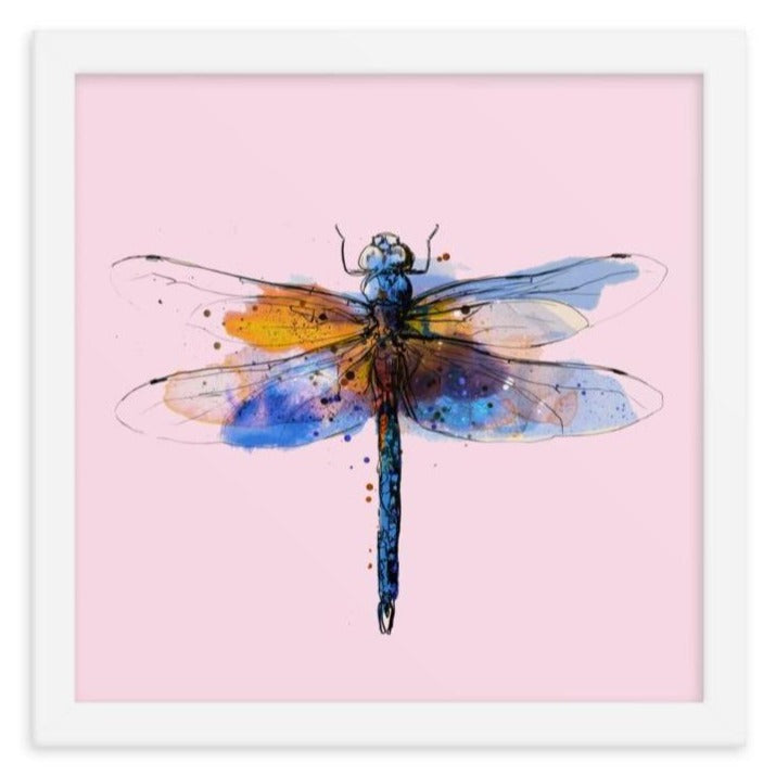 Dragonfly Framed Art Print (Pink)