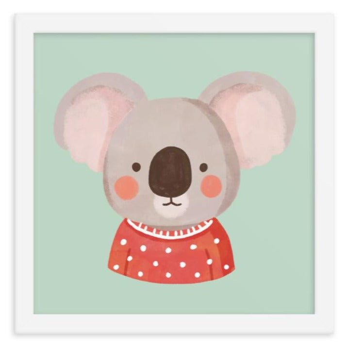 Impresión artística enmarcada de un lindo koala