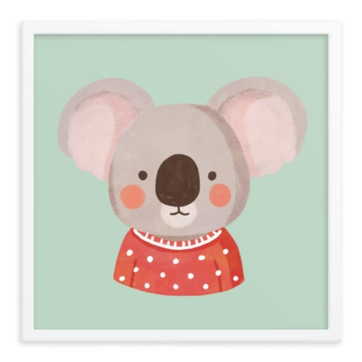 Impresión artística enmarcada de un lindo koala