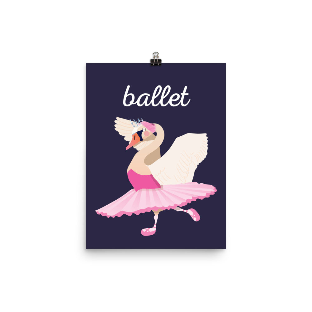 Impresión artística de cisne de ballet - Inglés