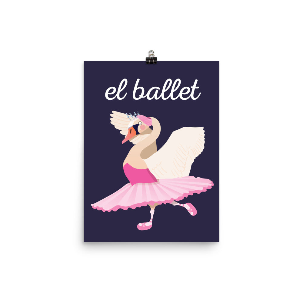 Ballet Swan Art Print - Spanish
