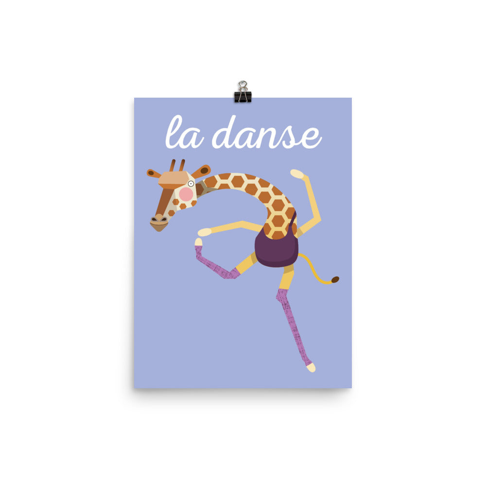 Dancing Giraffe Art Print - French