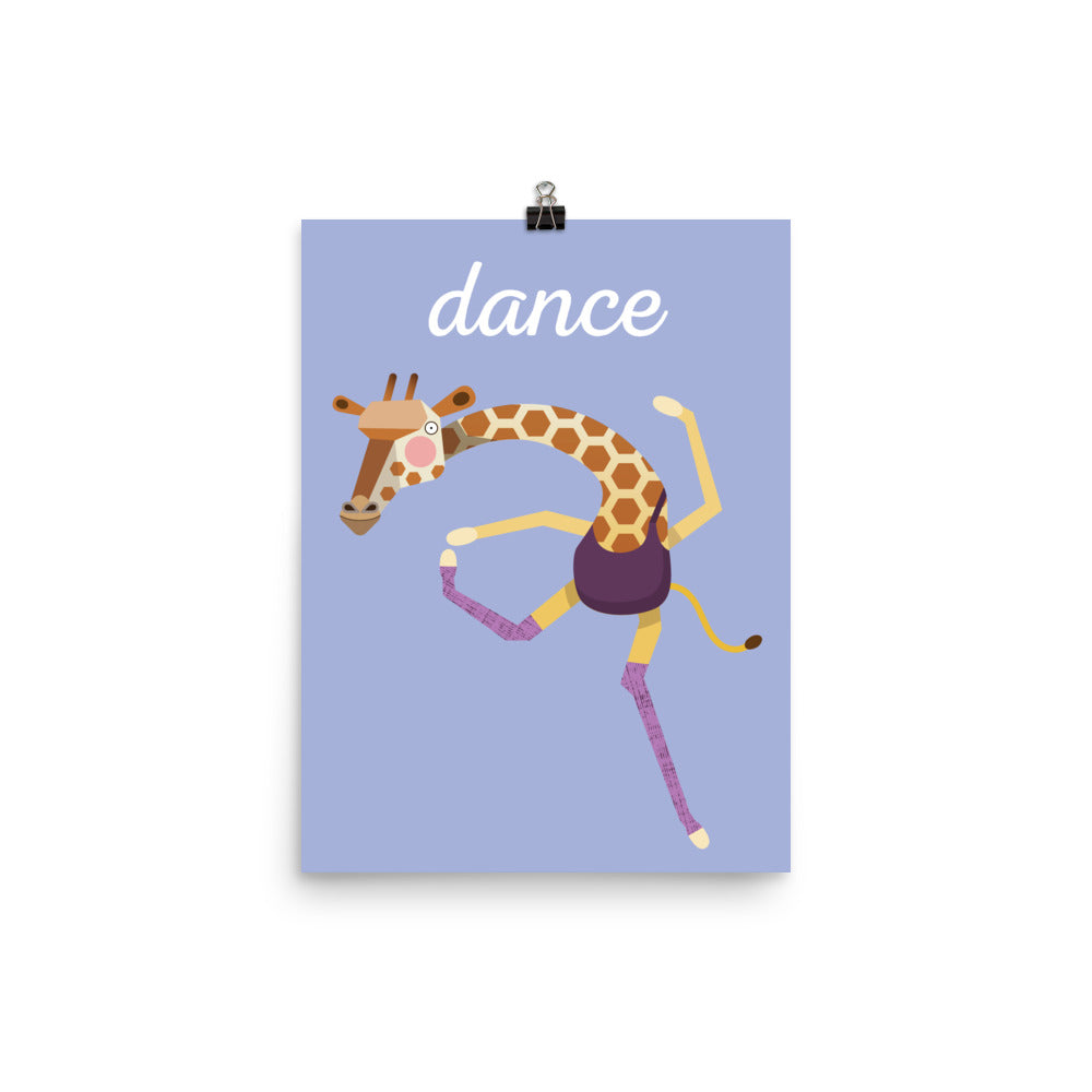 Dancing Giraffe Art Print - English