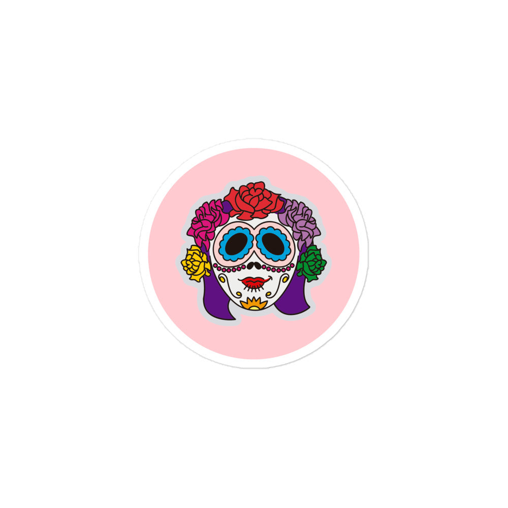 Day of the Dead Skull (Pink) Sticker