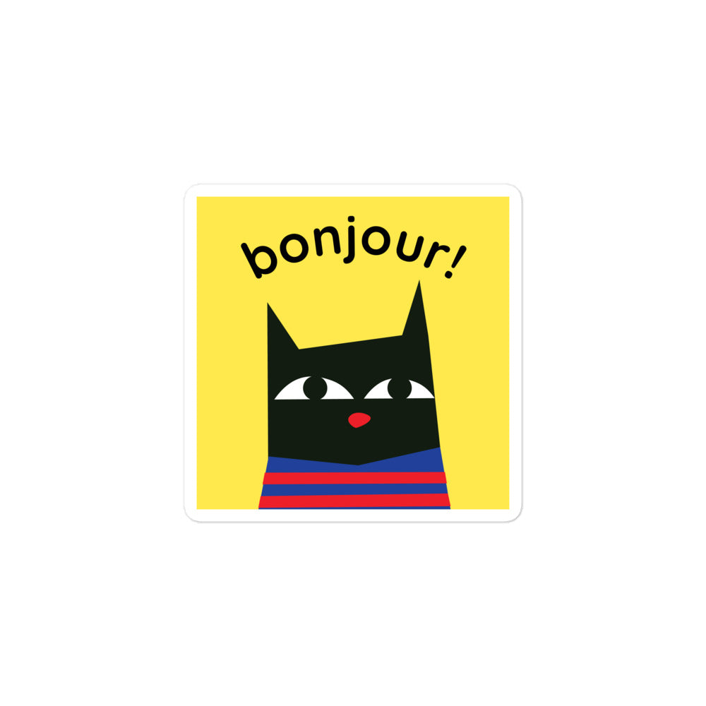 Bonjour French Cat Sticker