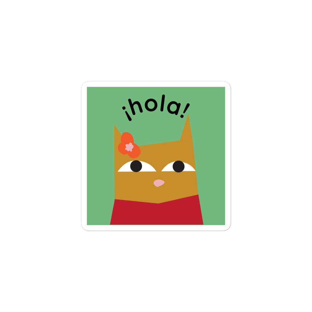 Hola Spanish Cat Sticker