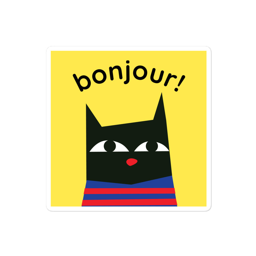 Bonjour French Cat Sticker