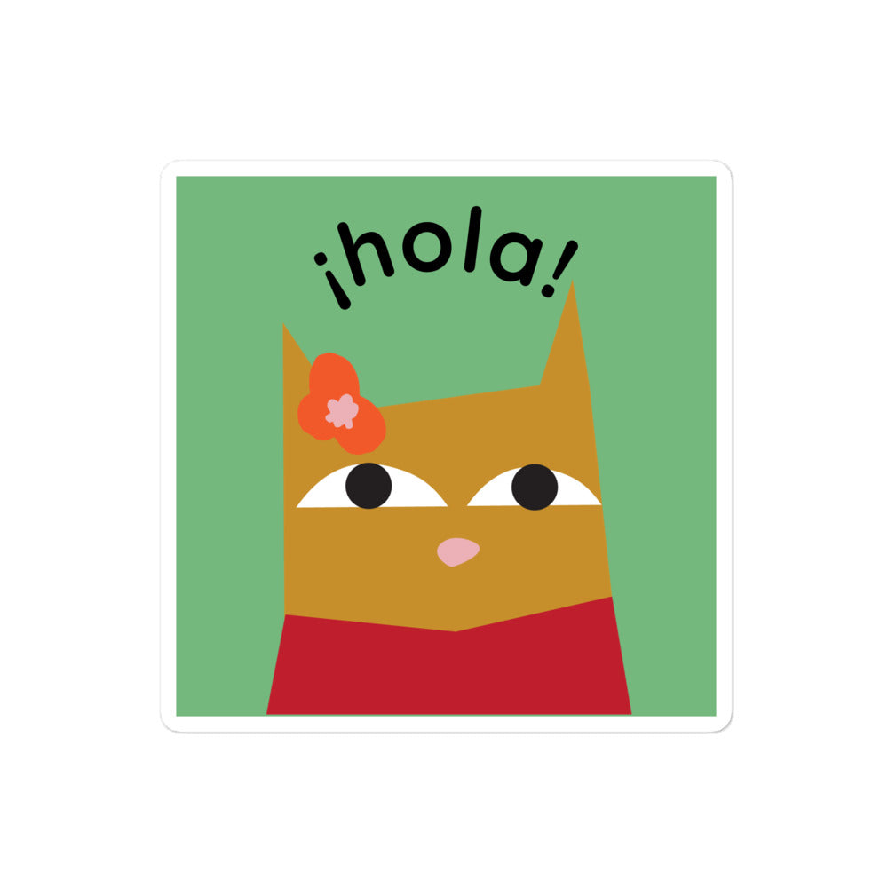 Hola Spanish Cat Sticker