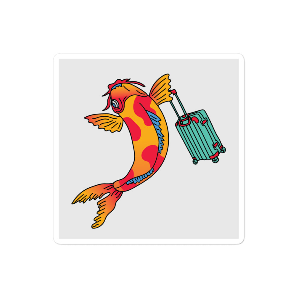 Travelling Koi Fish Sticker