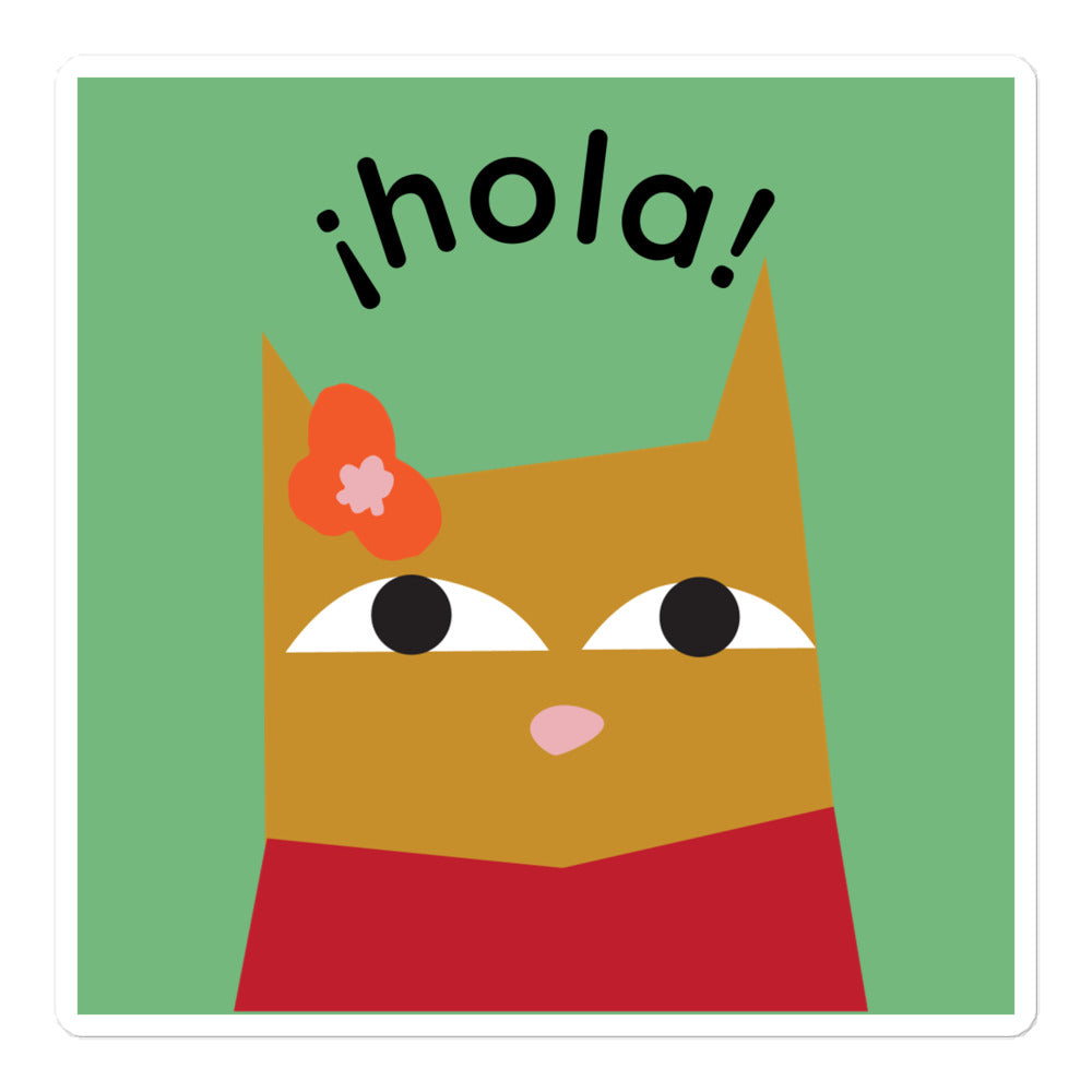Hola Spanish Cat Sticker