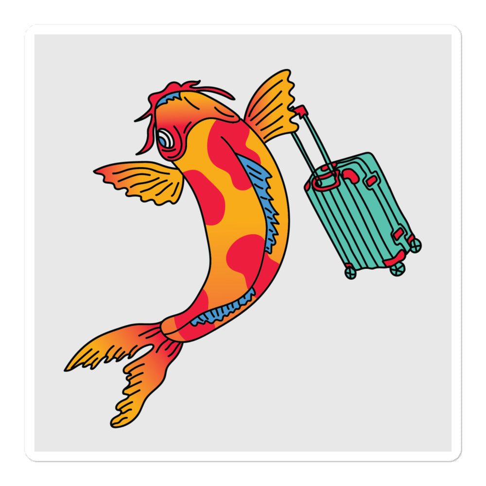 Travelling Koi Fish Sticker