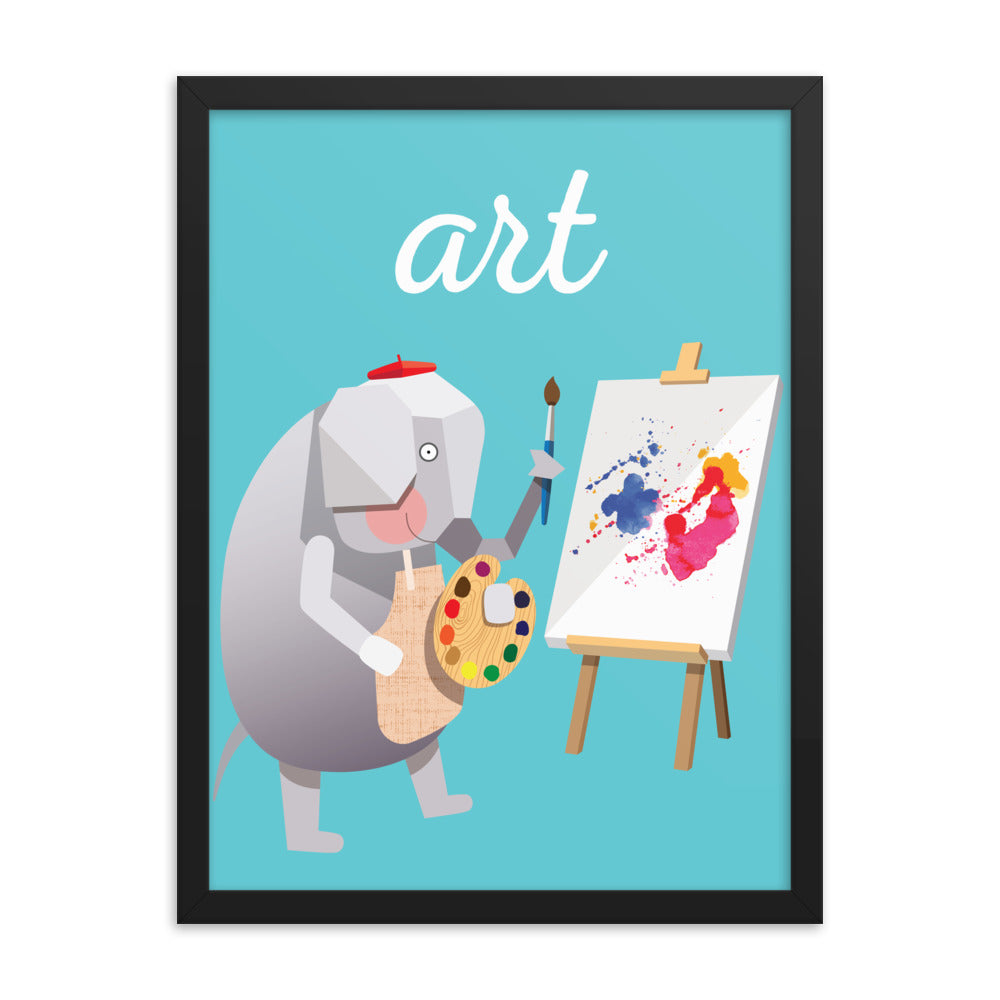 Artful Elephant Framed Art Print - English