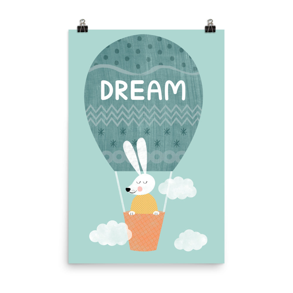 Dreaming Rabbit Art Print - English