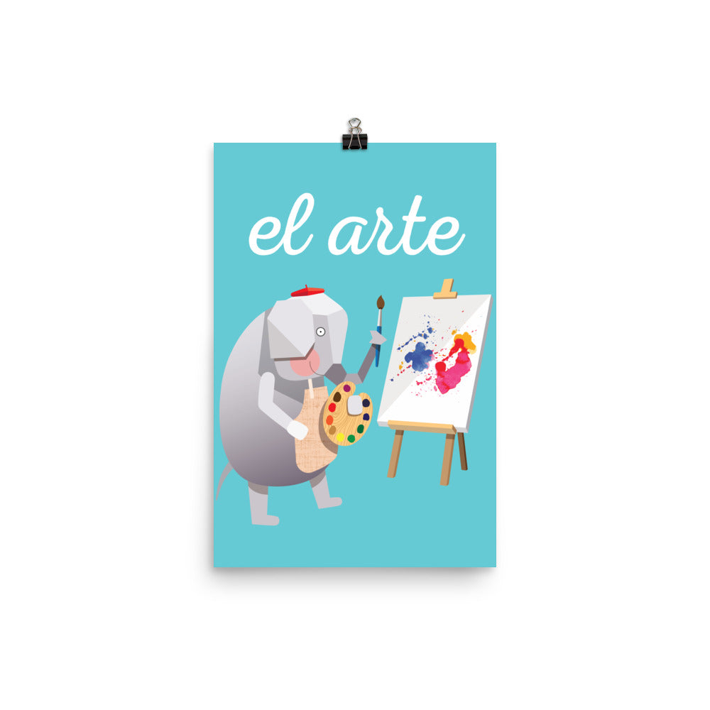 Artful Elephant Art Print - Spanish