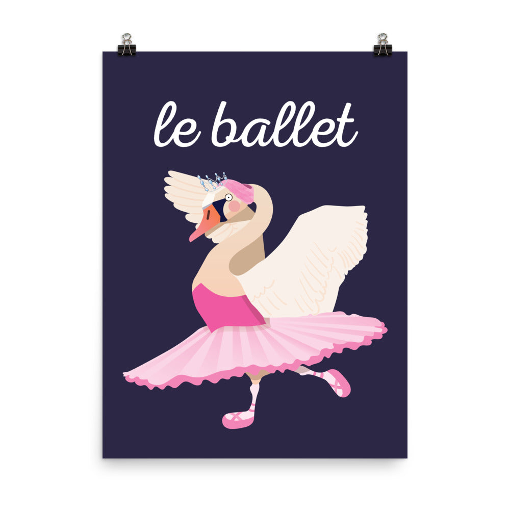 Ballet Swan Art Print - French