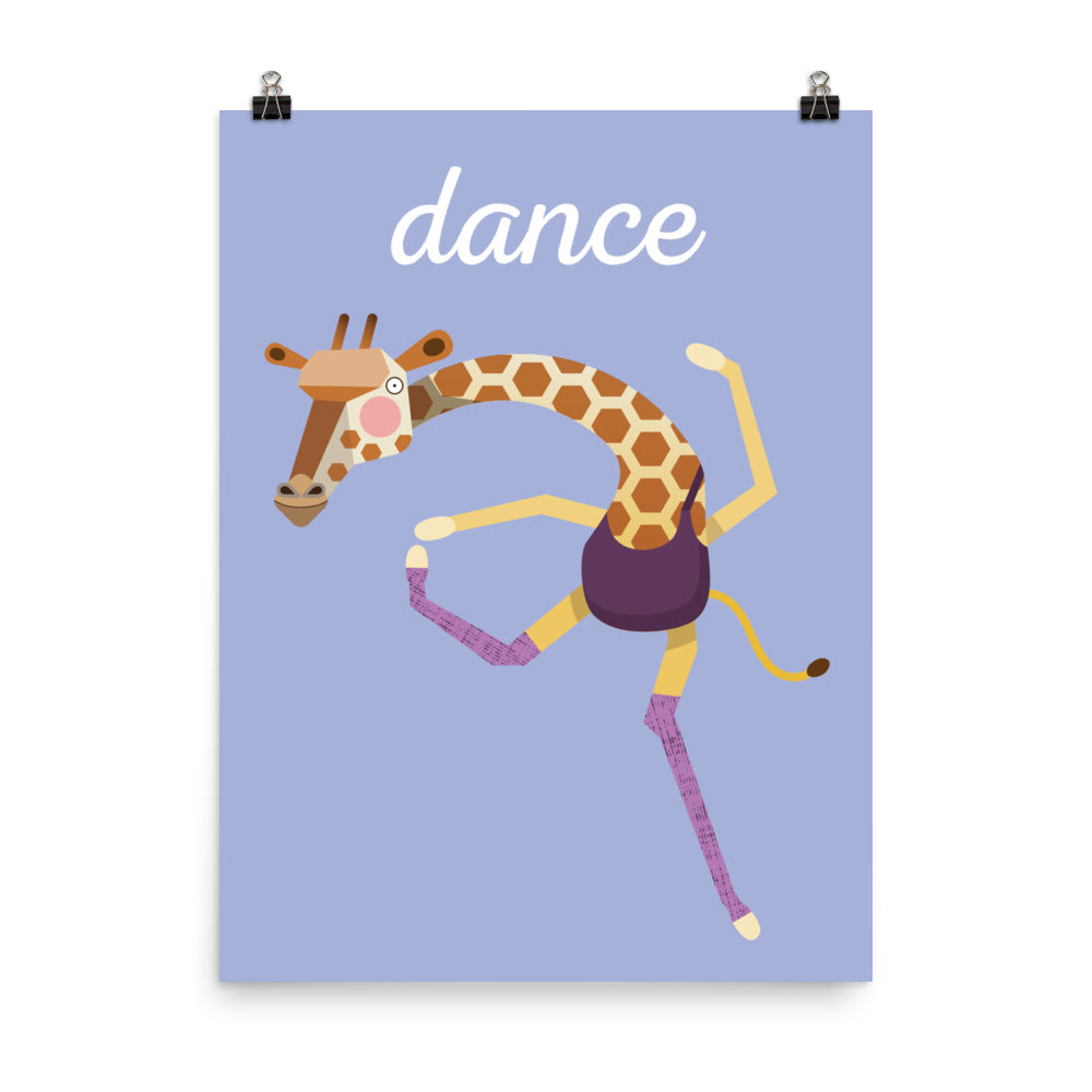Dancing Giraffe Art Print - English