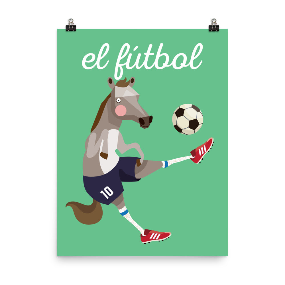 Soccer Horse Art Print - Spanish