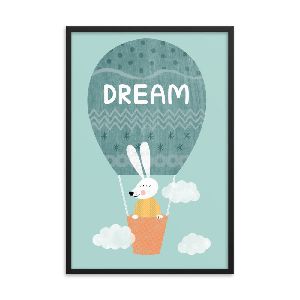 Dreaming Rabbit Framed Art Print - English