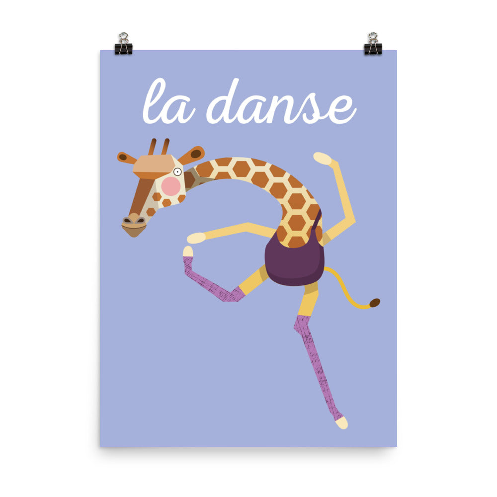Dancing Giraffe Art Print - French