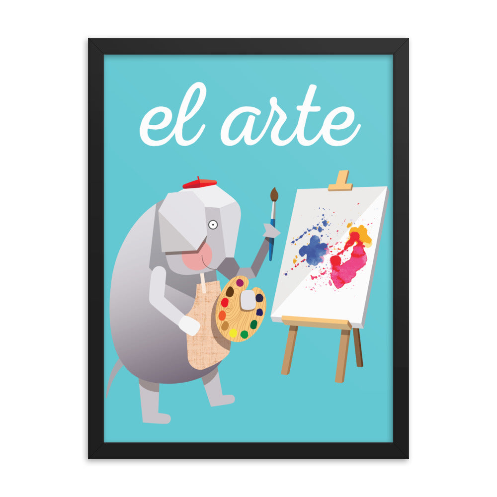 Artful Elephant Framed Art Print - Spanish
