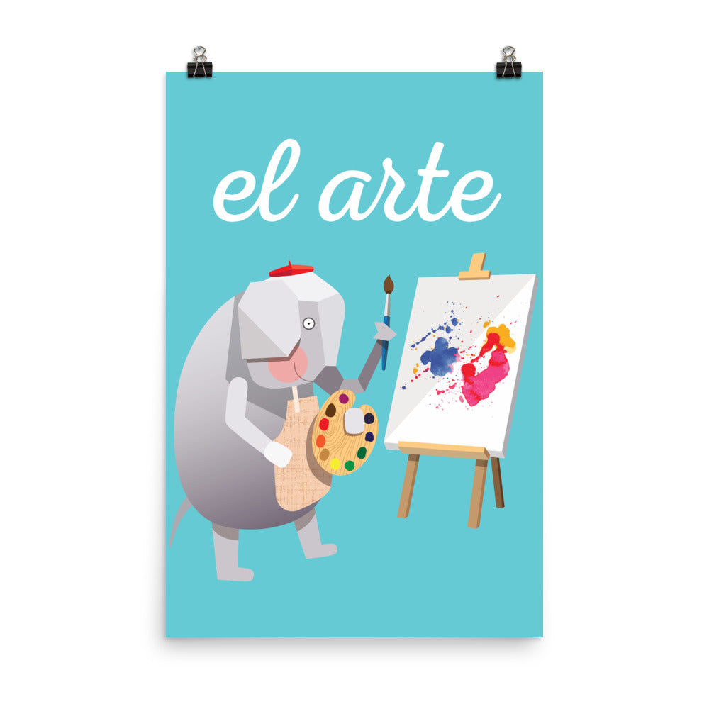 芸術的な象のアートプリント - スペイン語