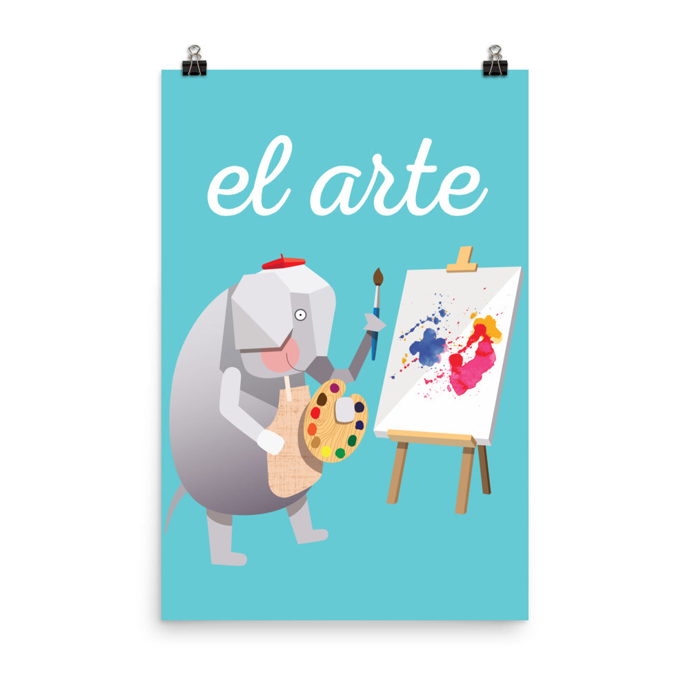 Artful Elephant Art Print - Spanish