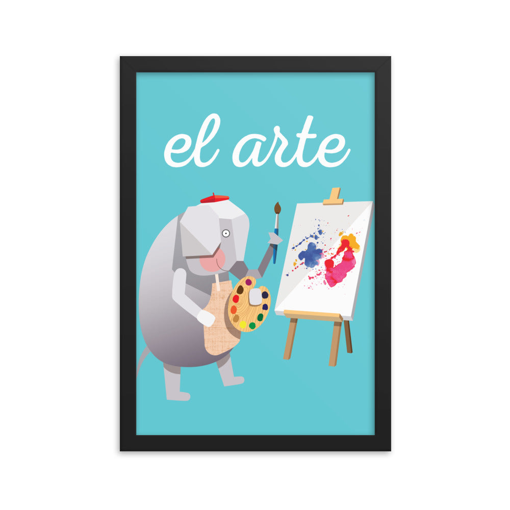 Artful Elephant Framed Art Print - Spanish