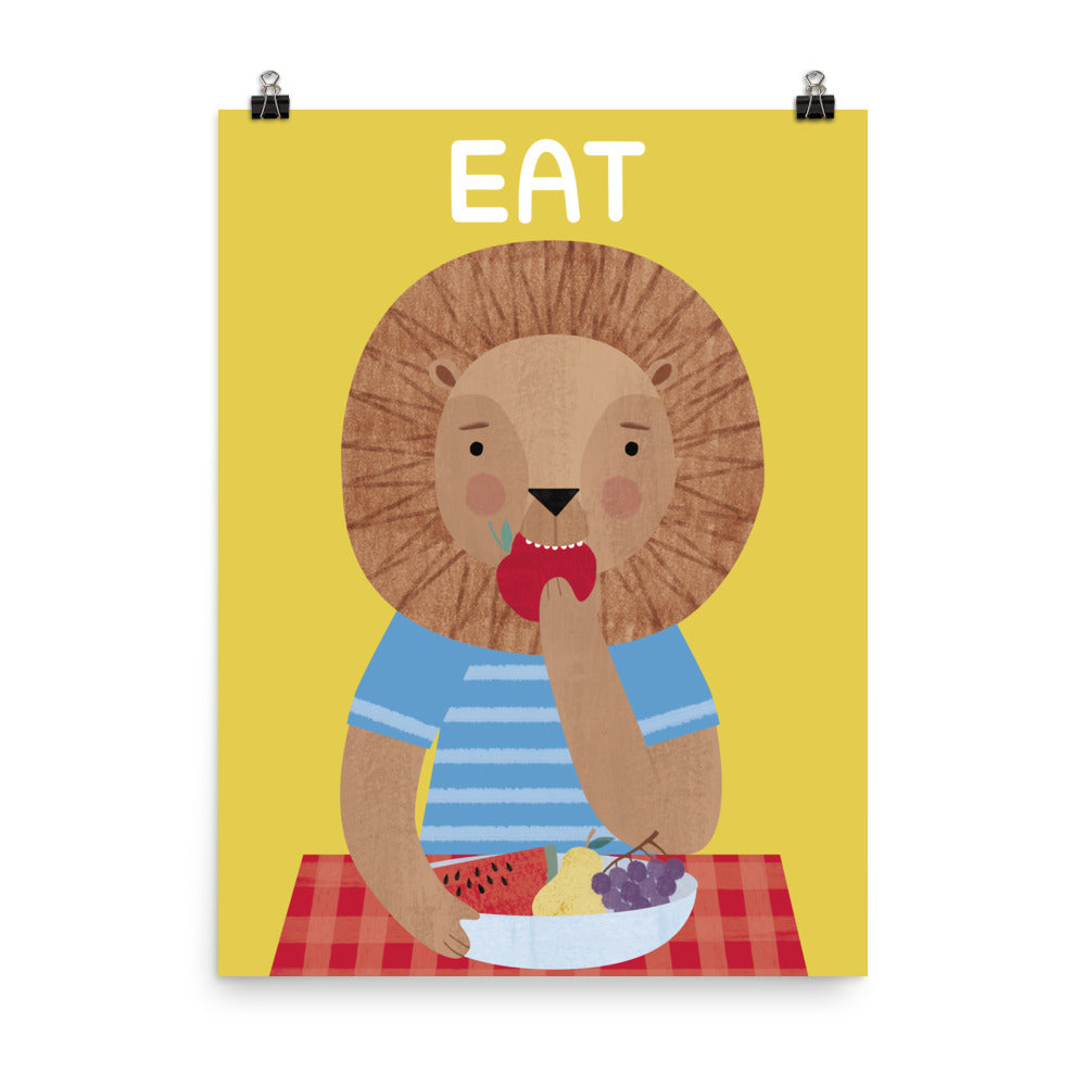 Eating Lion Art Print - English
