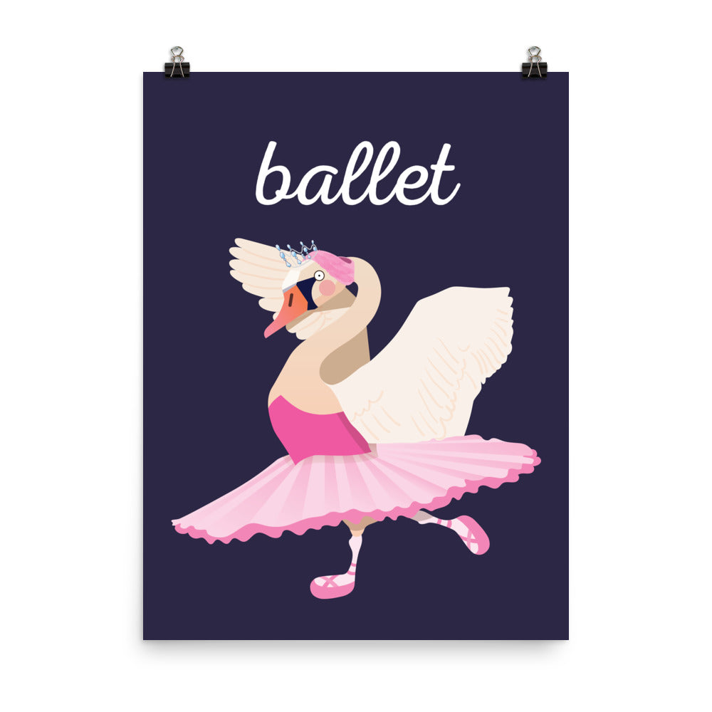 Ballet Swan Art Print - English