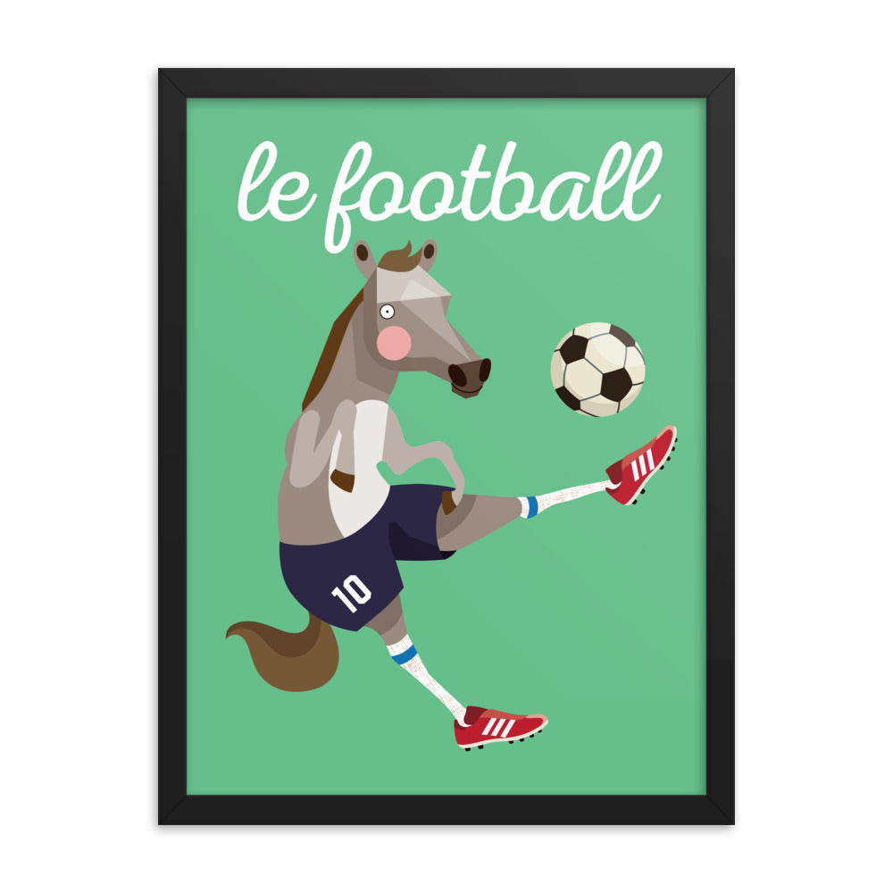 Soccer Horse Framed Art Print - French