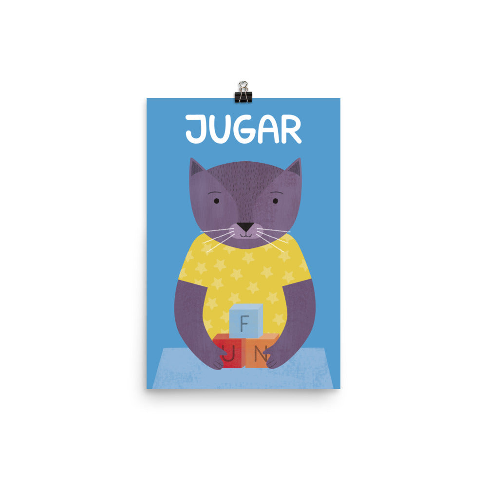 遊び心のある猫のアートプリント - スペイン語