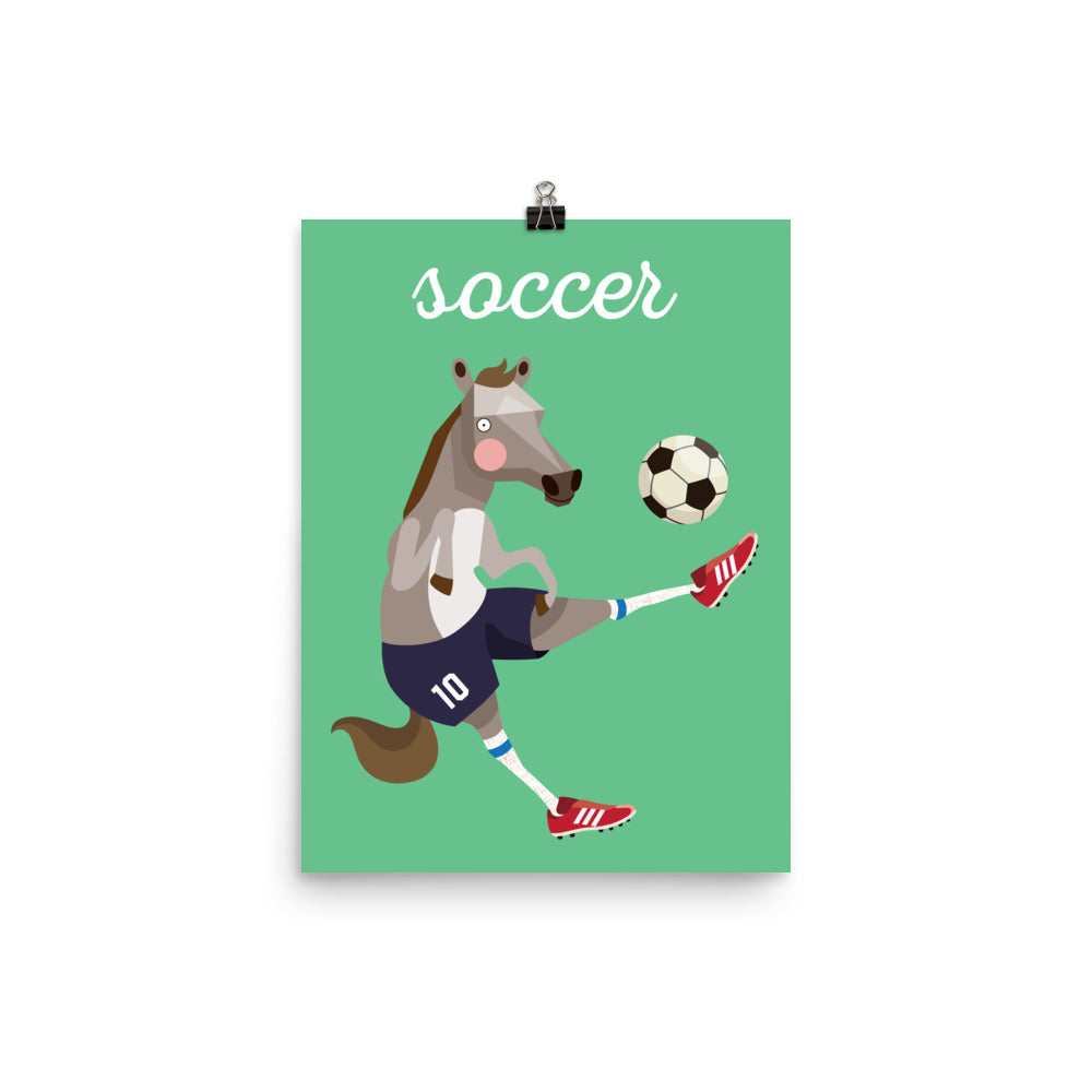 Soccer Horse Art Print - English