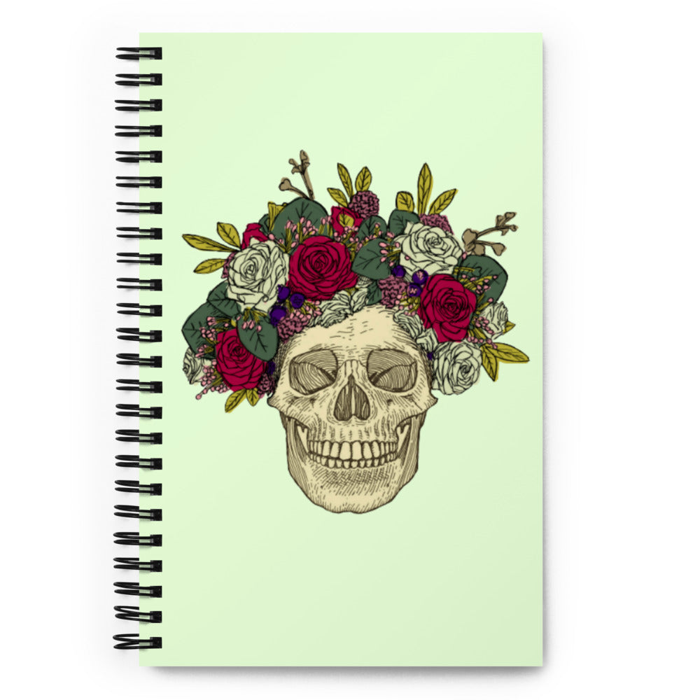 Skull with Flowers Notebook (Green)